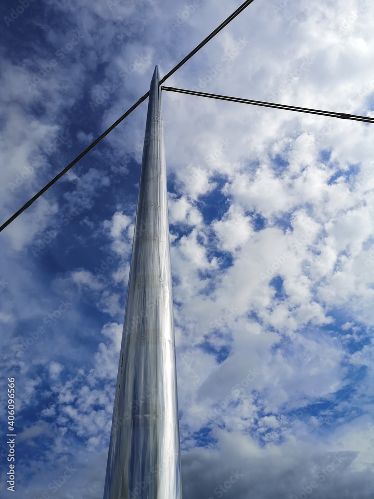 A tall column with a blue sky A tall column with a blue sky