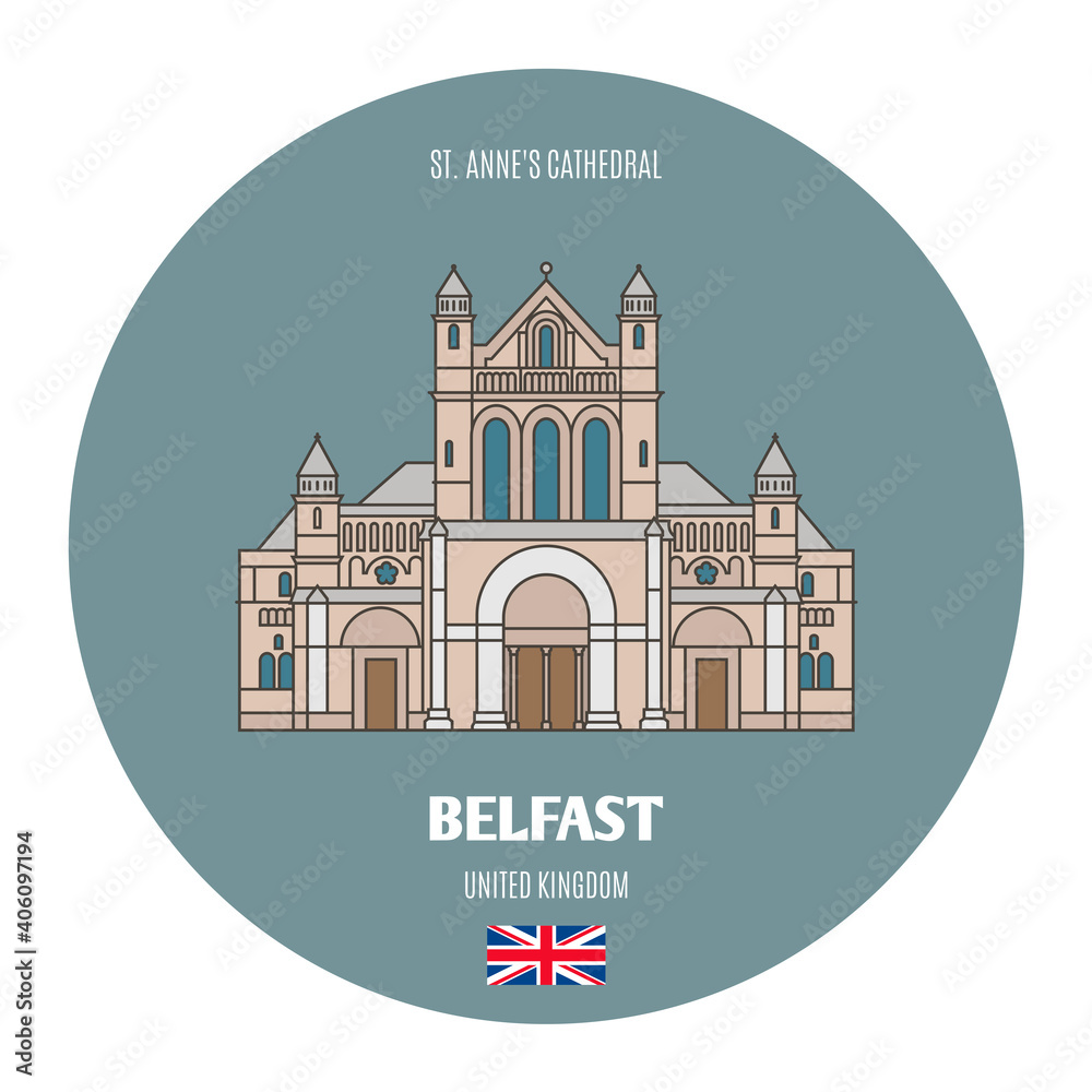 St. Anne's Cathedral in Belfast, UK. Architectural symbols of European cities