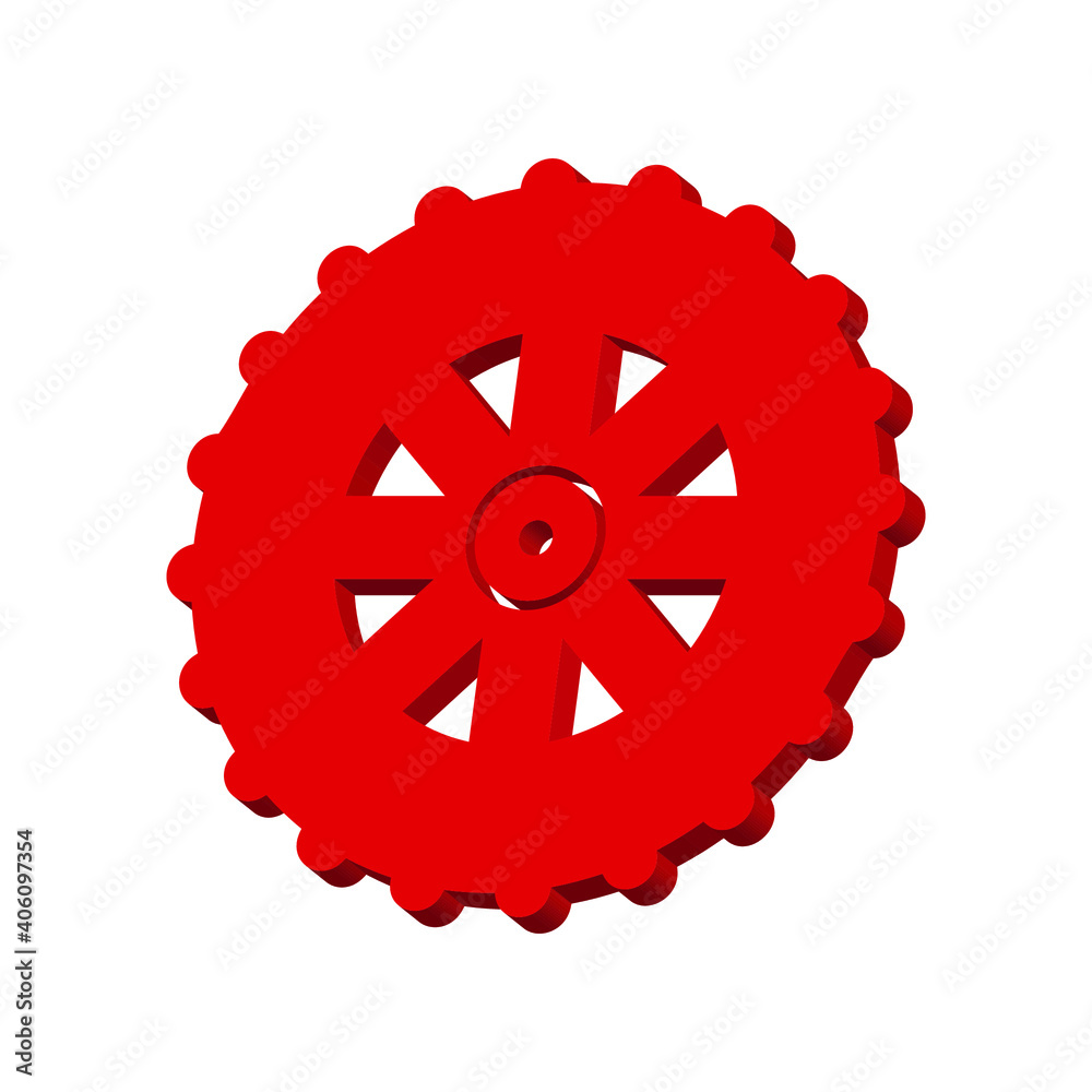 Pink car wheel on a white background 3d, vector Pink car wheel on a white background 3d, vector
