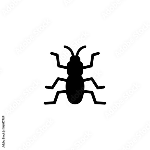 Bug icon in black. Insect. Parasite, ant, cockroach. Vector EPS 10. Isolated on white background
