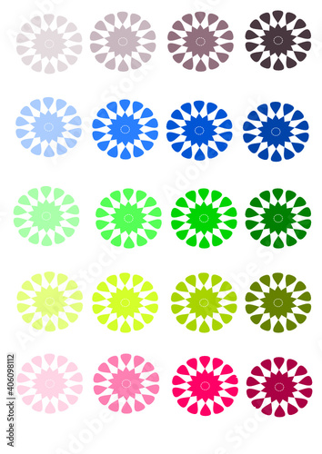 Bunte Blüten in Schattierungen, florale Dekoration