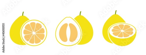 Pomelo logo. Isolated pomelo on white background