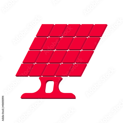 Solar panels pink on a white background 3d, vector