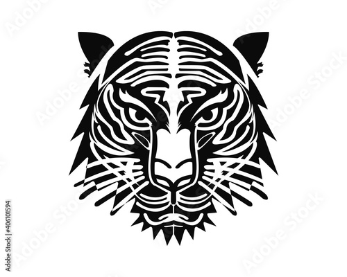 vector face of a brave tiger