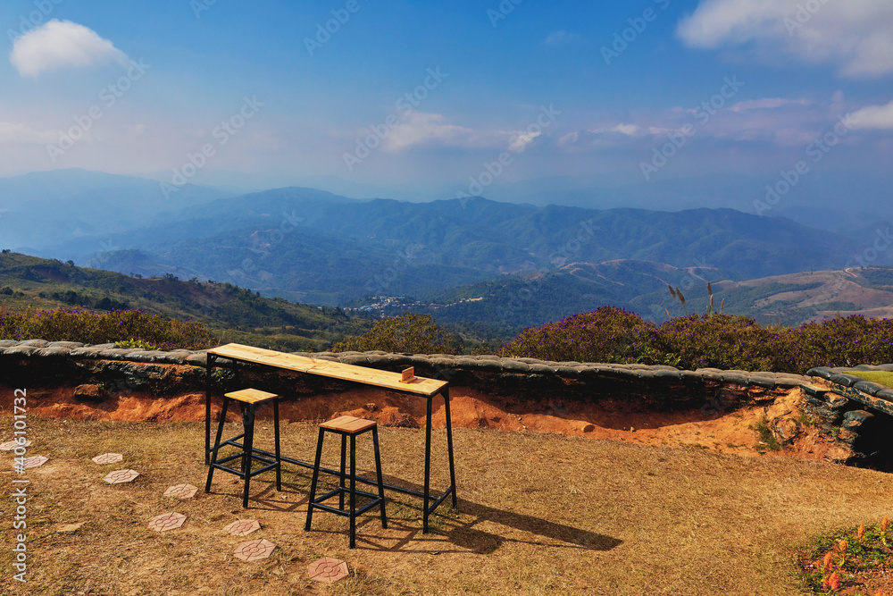 Top of the mountain Doi Chang Mub at Chiang Rai between frontier of Thailand and Myanmar. Top of the mountain Doi Chang Mub at Chiang Rai between frontier of Thailand and Myanmar.