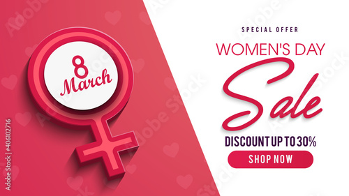 8 March. International Women's Day. Happy Mother's Day. Woman sign.Eps10 vector illustration with place for your text.