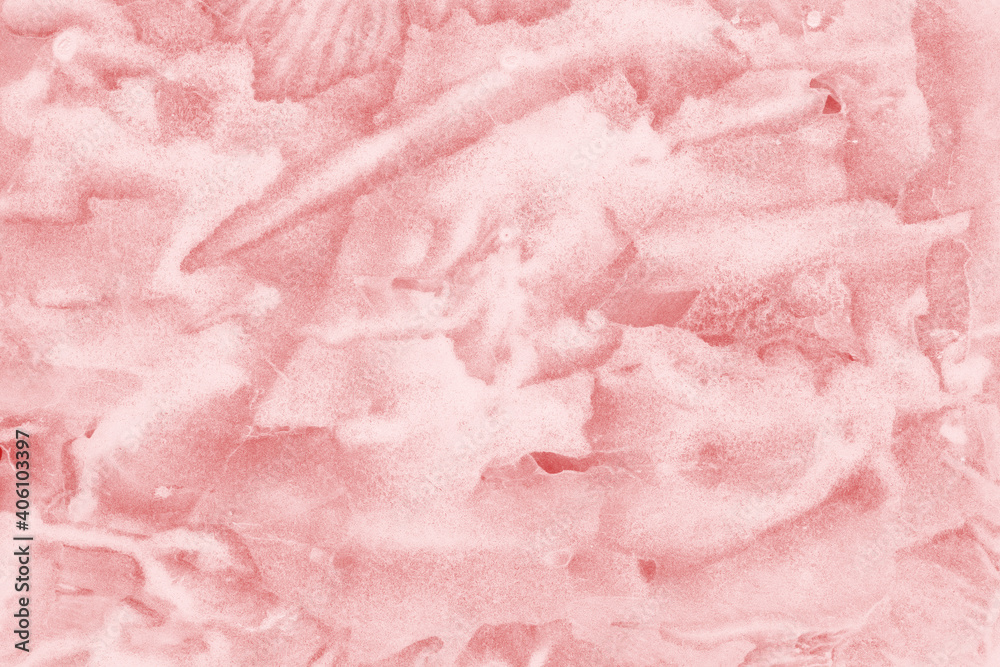 Red ink and watercolor texture on white paper background. Paint leaks and decalcomania effects. Hand-painted gouache abstract image. Mess on the canvas.