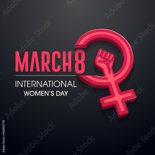 8 March. International Women's Day. Happy Mother's Day. Woman sign.Eps10 vector illustration with place for your text.