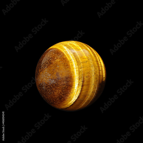 tiger eye ball on black background 