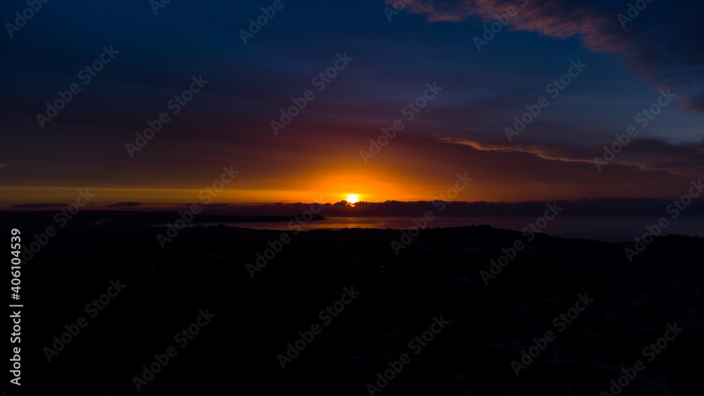 Sun rise over saint Austell bay, Cornwall, UK Sun rise over saint Austell bay, Cornwall, UK