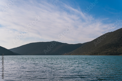Lake Abrau near Abrau Durso village in mountains landscape in Novorossiisk © Stepan