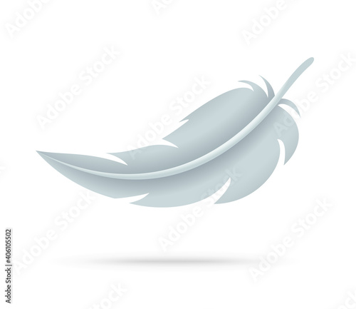 Feather, vector icon isolated on white background. Vector illustration as element for design.