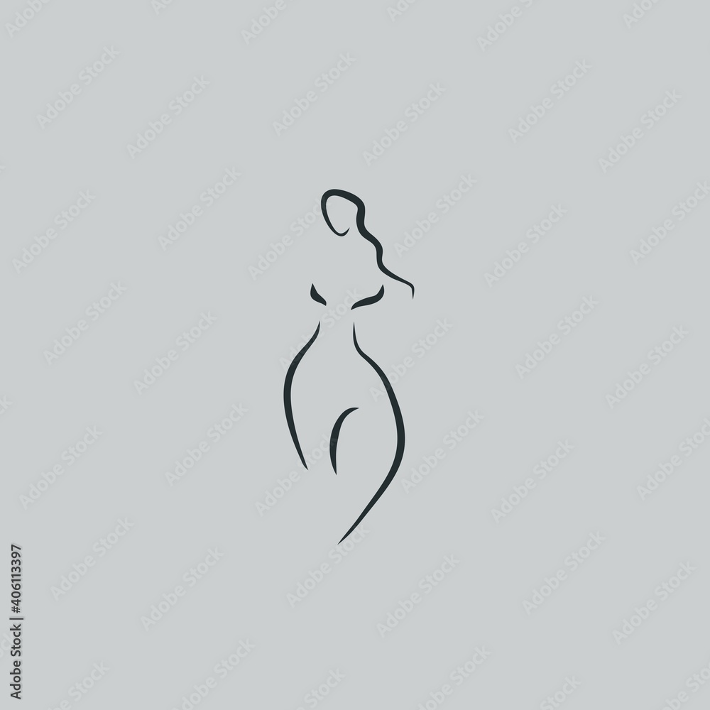 female shape line art vector logo design female shape line art vector logo design