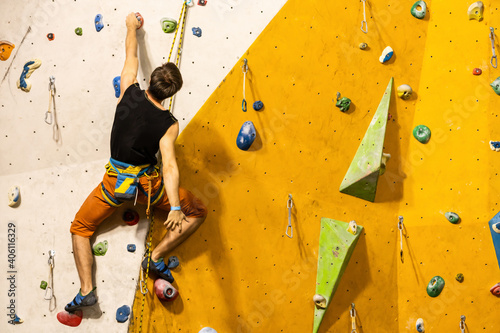 A rock climbing wall for background