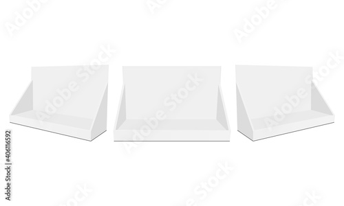 Set of Display Boxes for Toy Isolated on White Background, Front and Side View. Vector Illustration