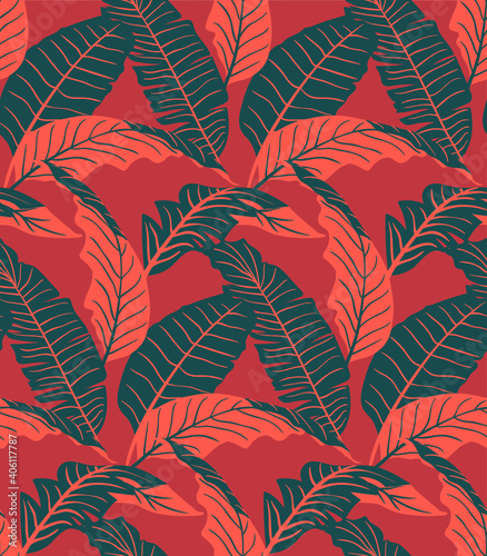 Seamless vector print designs with Hawaii, tropical, surf, palm tiki mask themed.