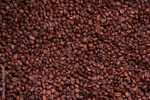 Roasted arabica coffee bean full frame backdrop background texture