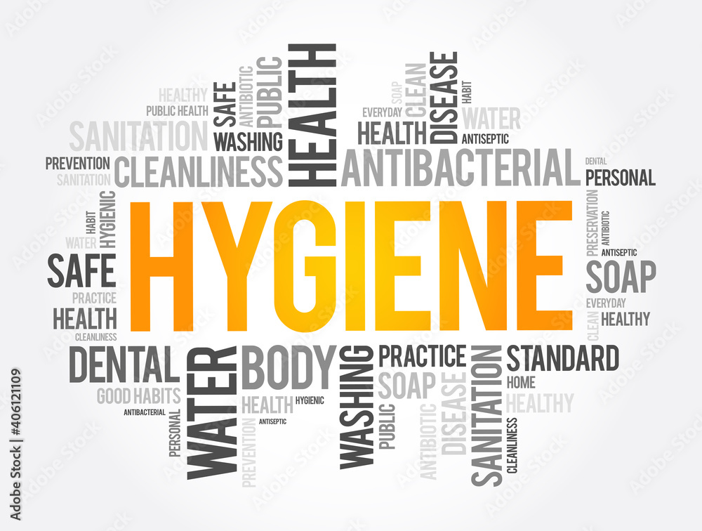 Obraz premium Hygiene word cloud collage, health concept background