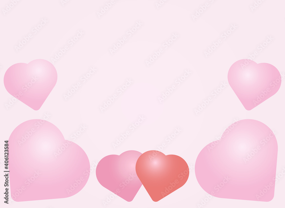 Fondo de corazones rosas de San Valentín. 