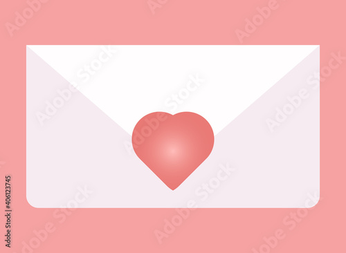 Carta con corazón de San Valentín.