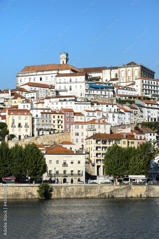 View to the old city and the University over the Mondego river, Coimbra, Beira Province, Portugal, Unesco World Heritage Site