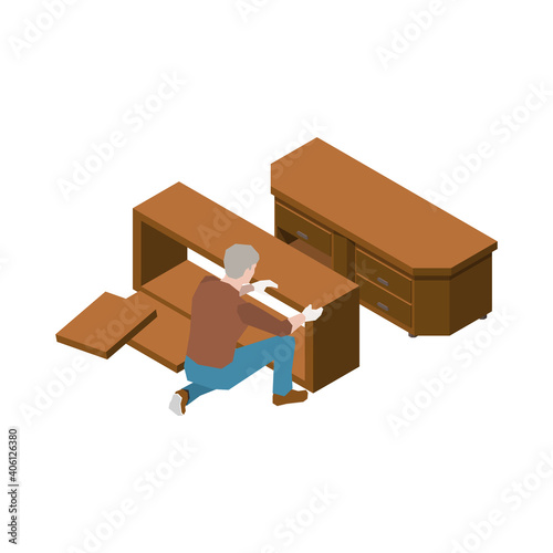 Carpenter Isometric Icon