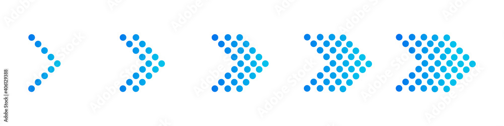 Set of blue arrows. Vector illustration collection of arrows