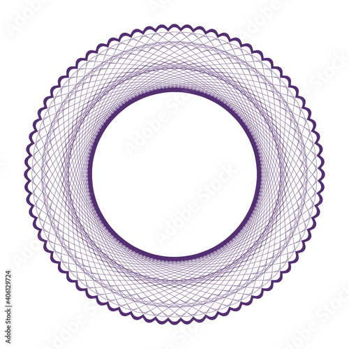 Vector round Guilloche elements for certificate or diploma and currency design