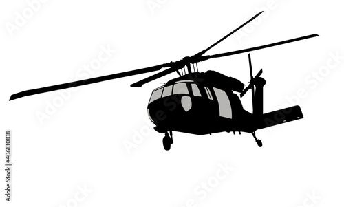 Fototapeta Naklejka Na Ścianę i Meble -  Helicopter vector silhouette