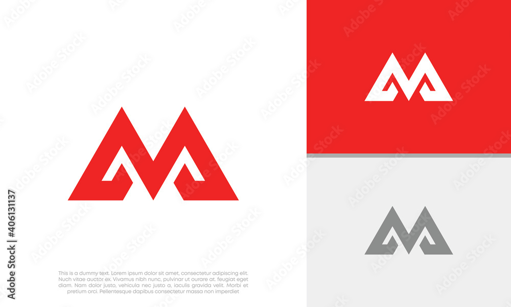 Initials M logo design. Initial Letter Logo. Initials M logo design. Initial Letter Logo.