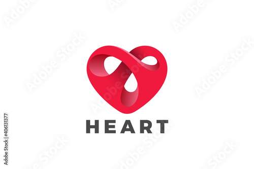 Heart Love Logo design vector template. Valentines day Romantic dating Charity Donation Donor Logotype concept icon.