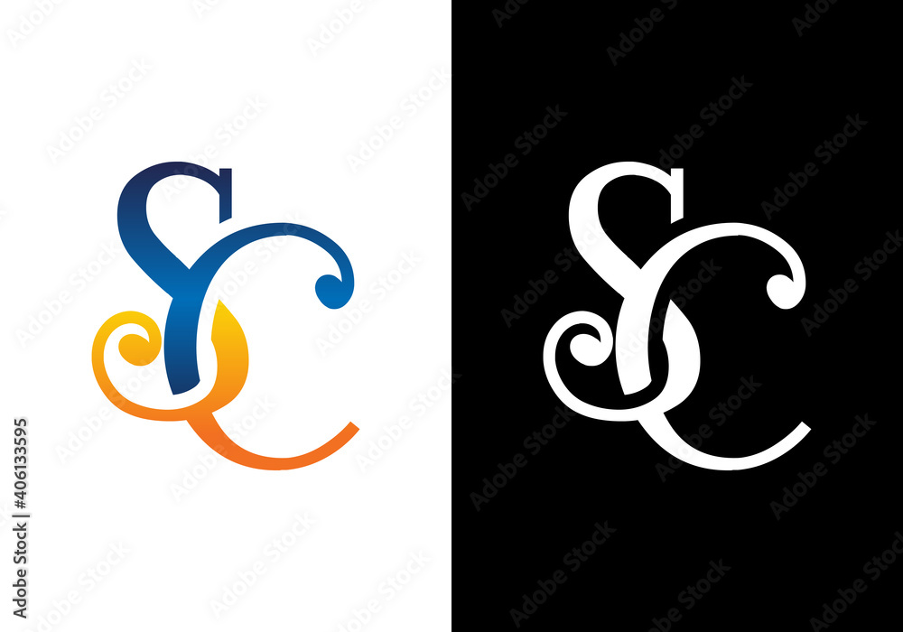Initial Monogram Letter S C Logo Design Vector Template. S C Letter Logo Design Initial Monogram Letter S C Logo Design Vector Template. S C Letter Logo Design