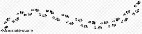 Photo footprints shoe sole tracking path on transparent background, Shoes trail track