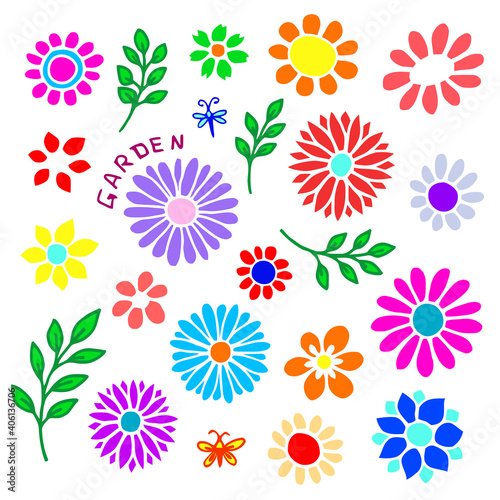 Bright floral card on a white background.