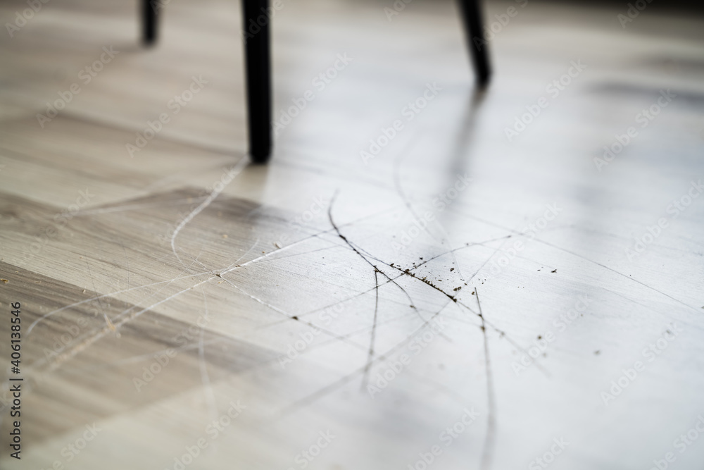 Scratched Laminate Floor Damage Stock Photo Adobe Stock