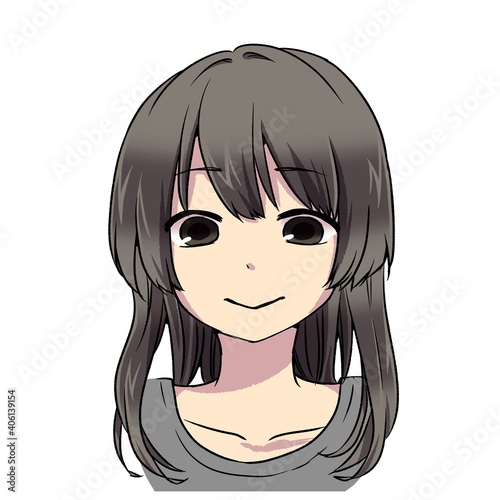 黒髪ストレートの女性