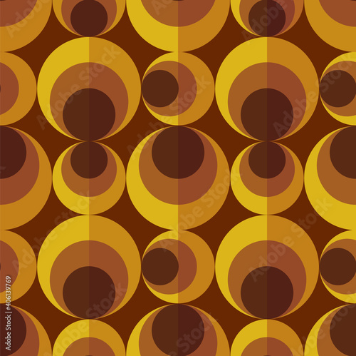 70's retro seamless wallpaper pattern material / vector illustration