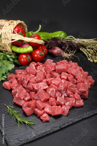 raw chopped lamb meat