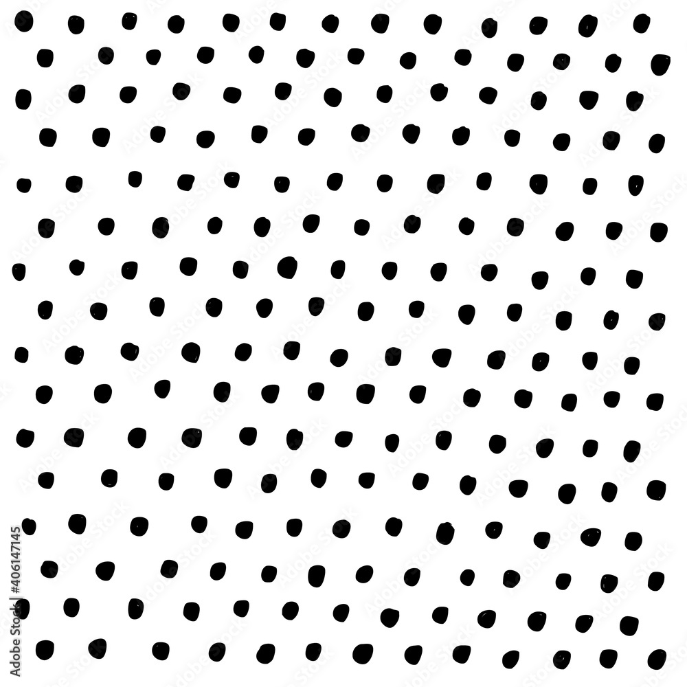 Polka dots brush painting pattern on background - hand drawn, sk Polka dots brush painting pattern on background - hand drawn, sk