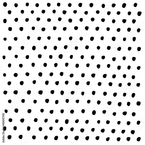 Polka dots brush painting pattern on background - hand drawn, sk