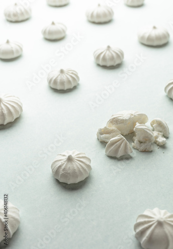 Small white meringues on the table.