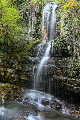 View of the Kouiassa waterfall at the Tzoumerka mountains in Epirus  Greece