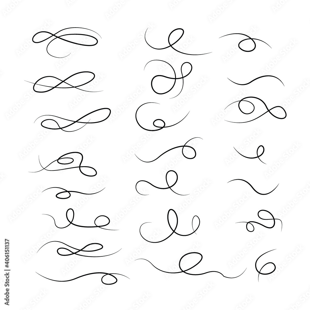 Calligraphy flourish vector set