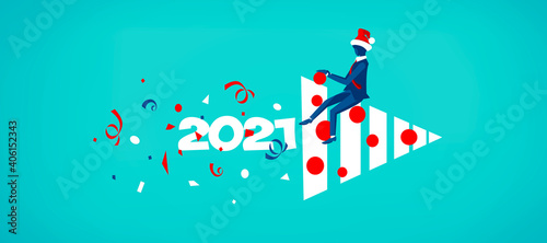 New 2021 growth and development prospects. 3D illustration © Thaut Images