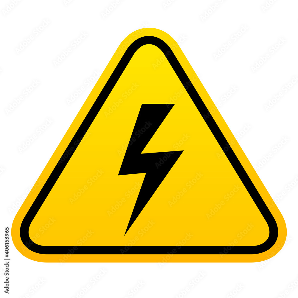 Electric shock hazard vector sign Electric shock hazard vector sign
