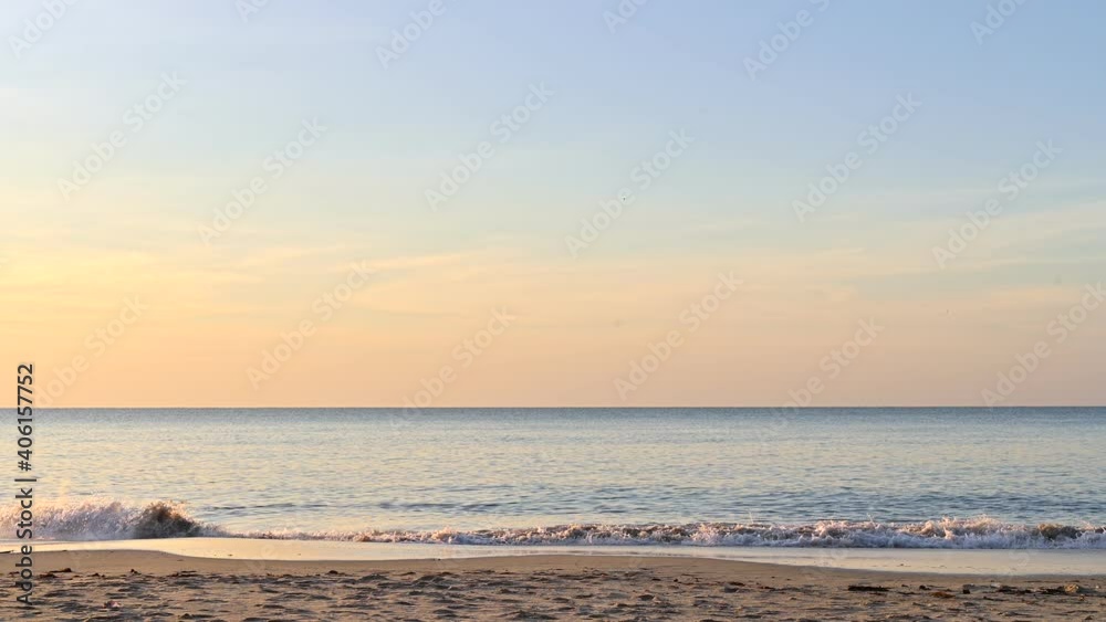 Landscape with white beach, the sea and the beautiful clouds in the blue sky Landscape with white beach, the sea and the beautiful clouds in the blue sky