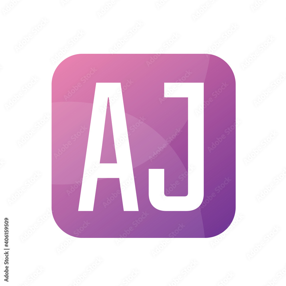 AJ Letter Logo Design With Simple style