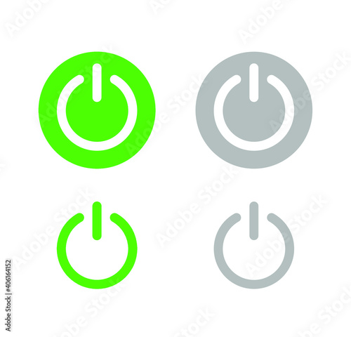 On and Off push button. Vector illustration.
