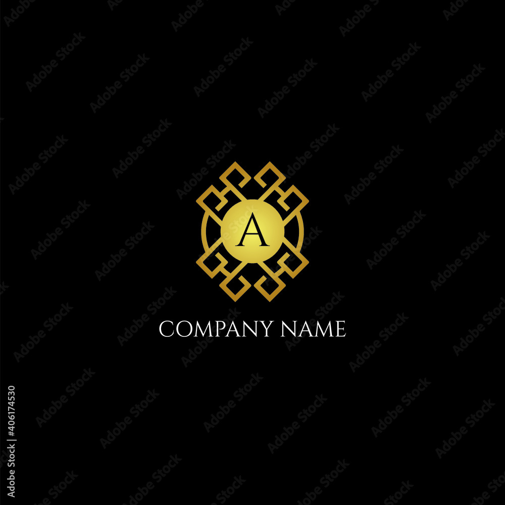 Letter A logo, abstract logo luxury ornament golden gradient logo Letter A logo, abstract logo luxury ornament golden gradient logo