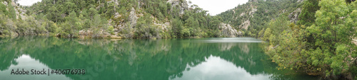 view the lake of the source of the river Borosa located in the Natural Park of the Sierras de Cazorla, Segura and las Villas, Andalucia, Spain.